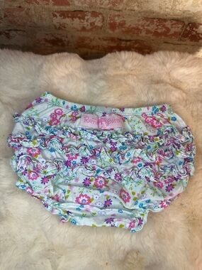 Ruffle Butts Floral Ruffle Diaper Cover in Pink, Blue and Green